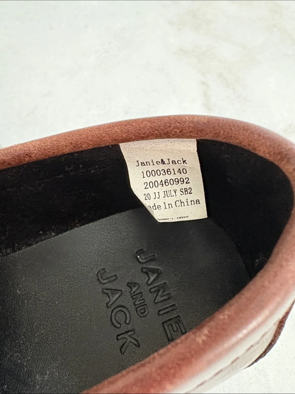Janie and Jack NWOT ? Leather Penny Loafers Brown Slip On Wedding Dressy Size 9